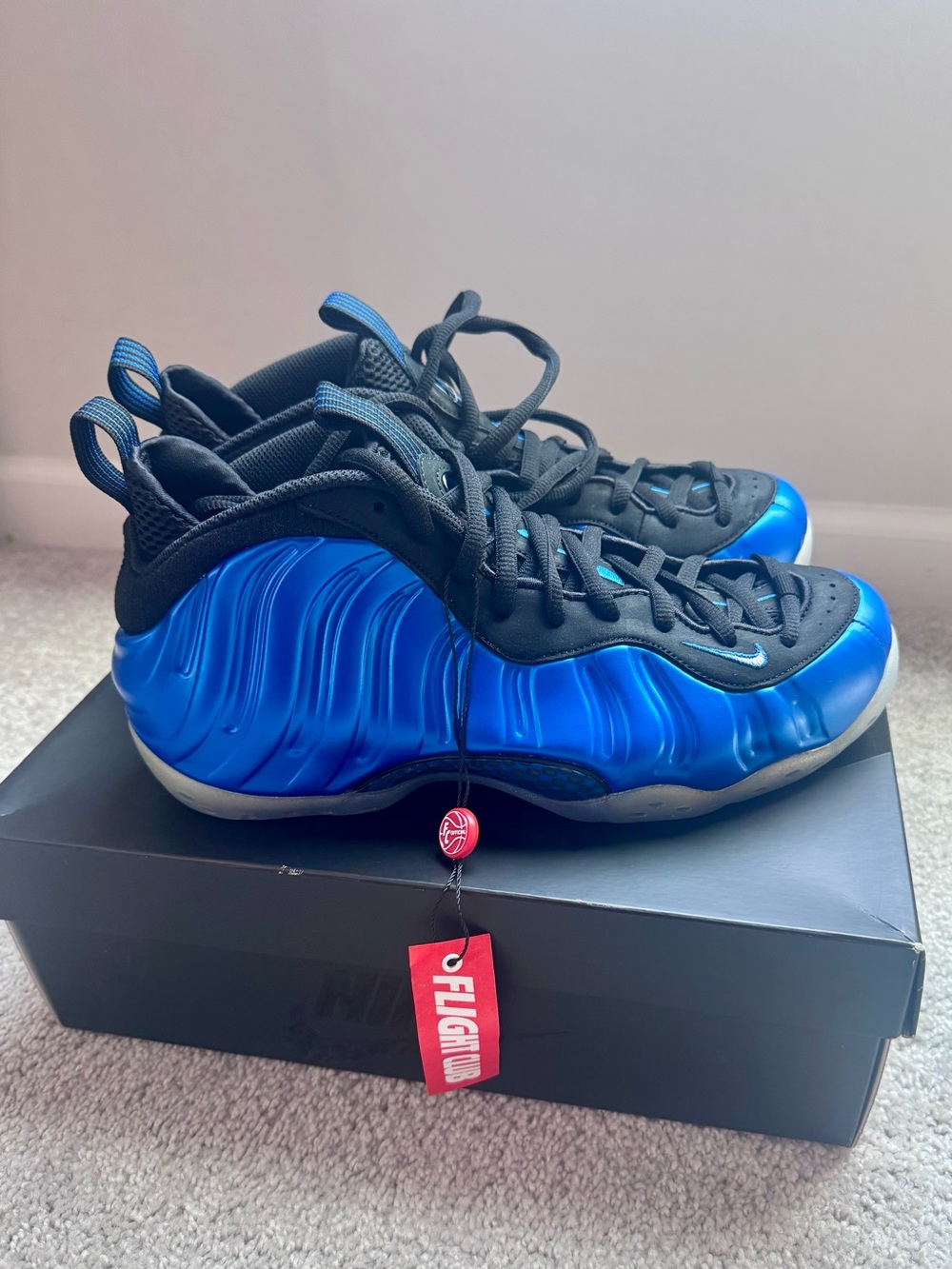 Nike Men’s Royal Blue Foamposite Sneakers - Picture 3 of 4